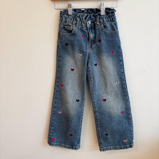 Embroidered Bow Jeans (5Y)