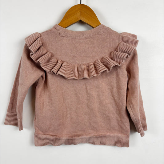 Pink Ruffle Cardigan (12-18M)