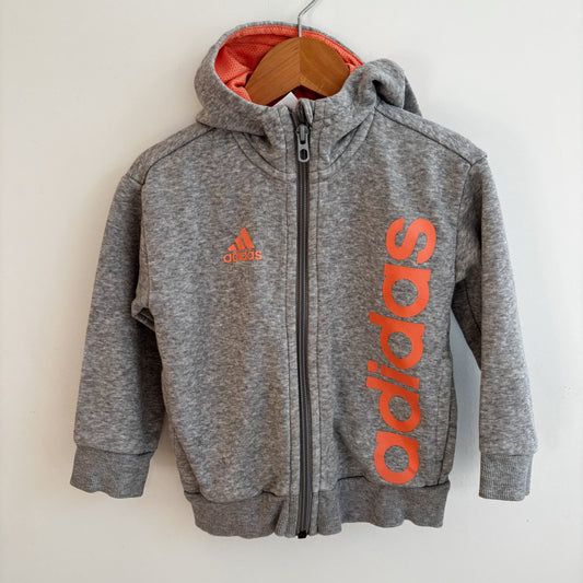 Grey Logo Zip Hoodie (2T)