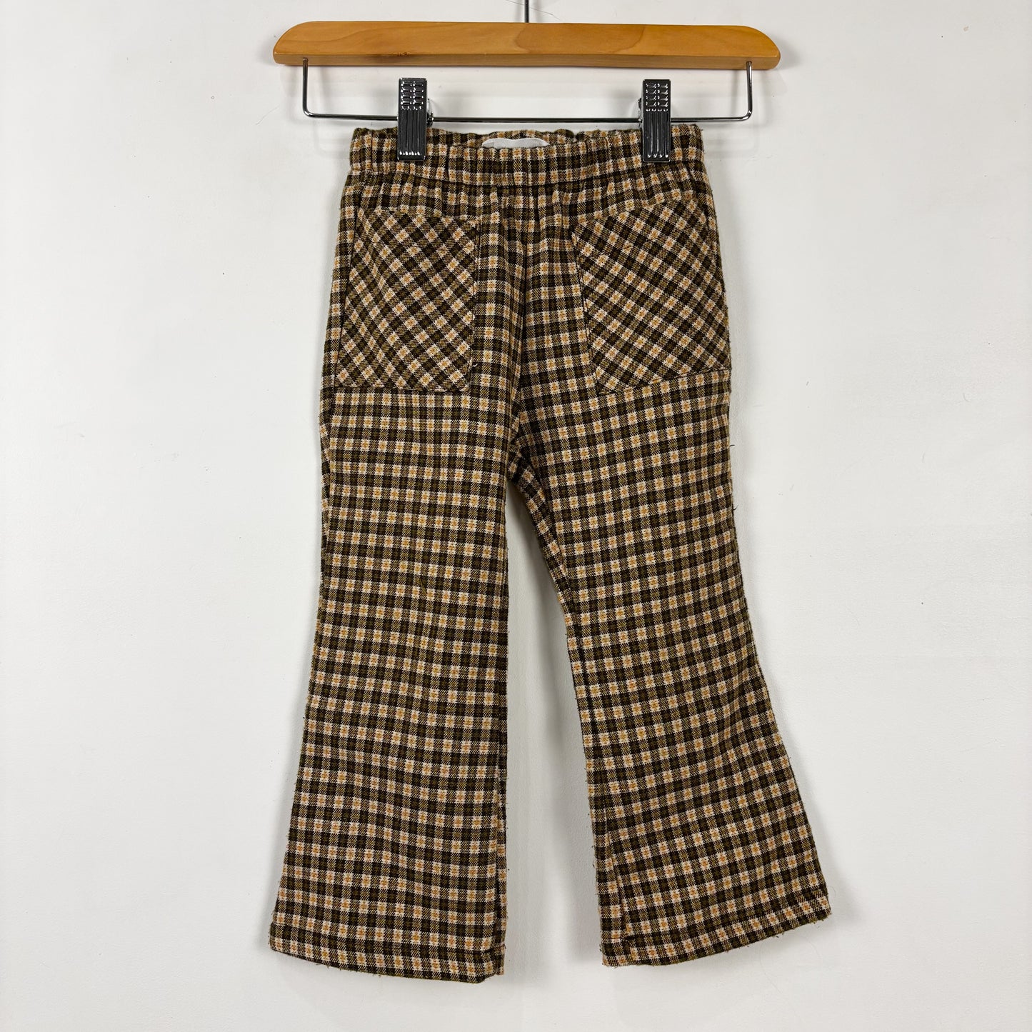 Retro-look Plaid Bellbottom Leggings (3Y)