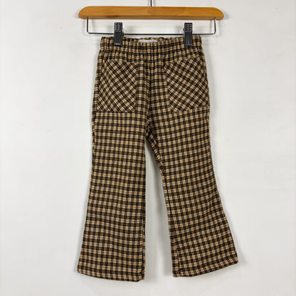 Retro-look Plaid Bellbottom Leggings (3Y)