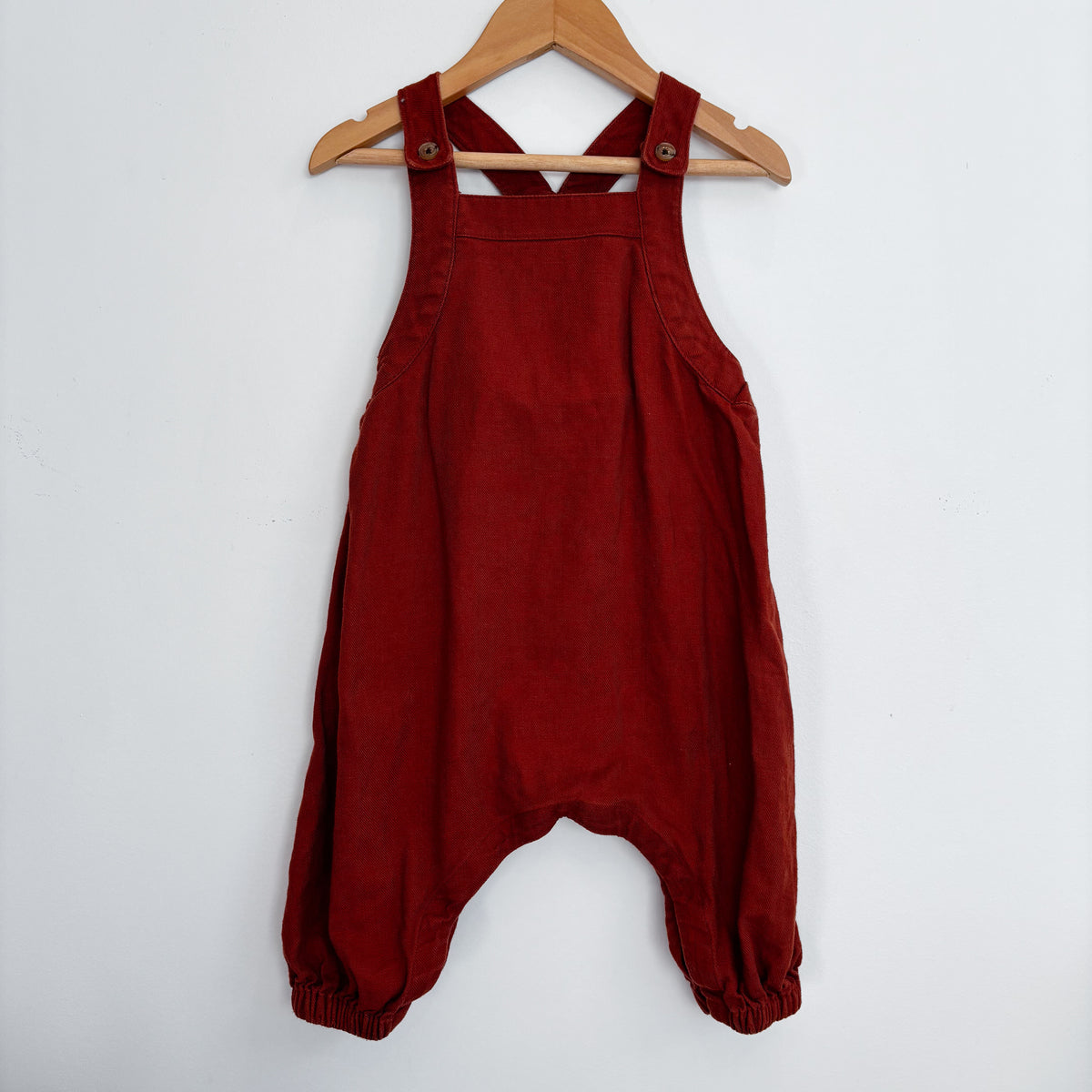 Linen-Cotton Blend Overalls (12-18M)