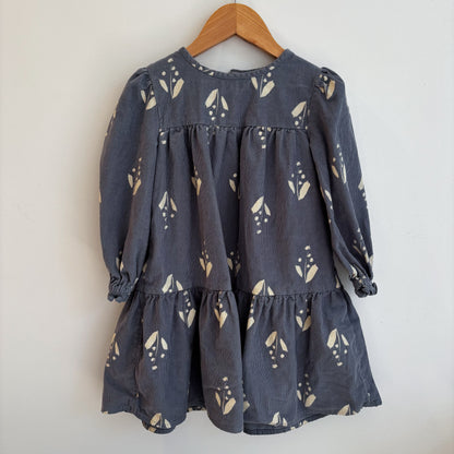 Blue Floral Corduroy Dress (3-4Y)