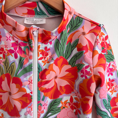 Floral Zip Rash Guard (5/6Y)