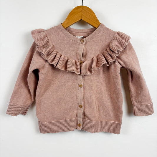 Pink Ruffle Cardigan (12-18M)