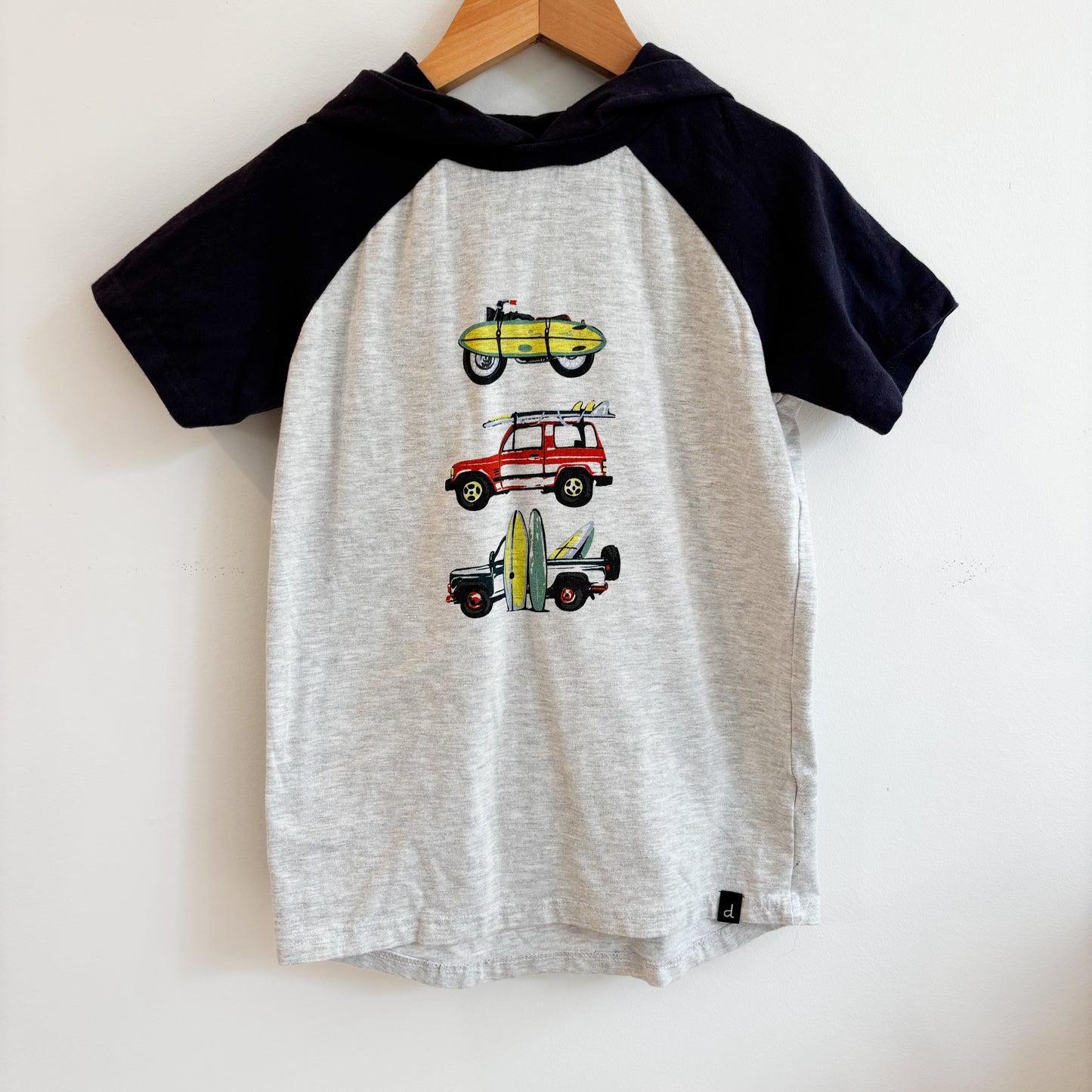 Navy & Grey Hooded Tee (6Y)