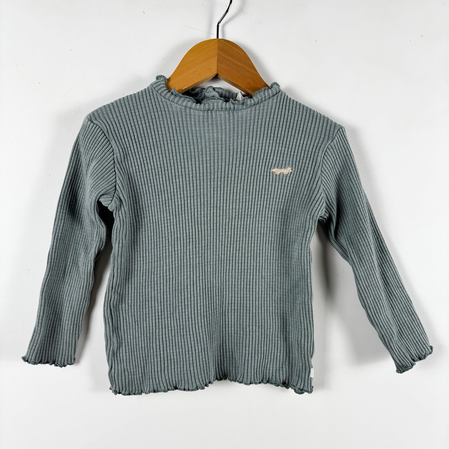 Ribbed Ruffled Collar Shirt (12-18M)