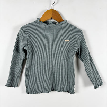 Ribbed Ruffled Collar Shirt (12-18M)