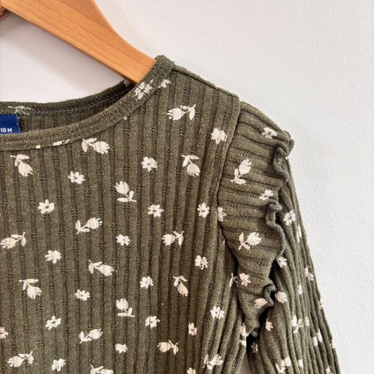 Green Ribbed Long Sleeve Shirt (12-18M)