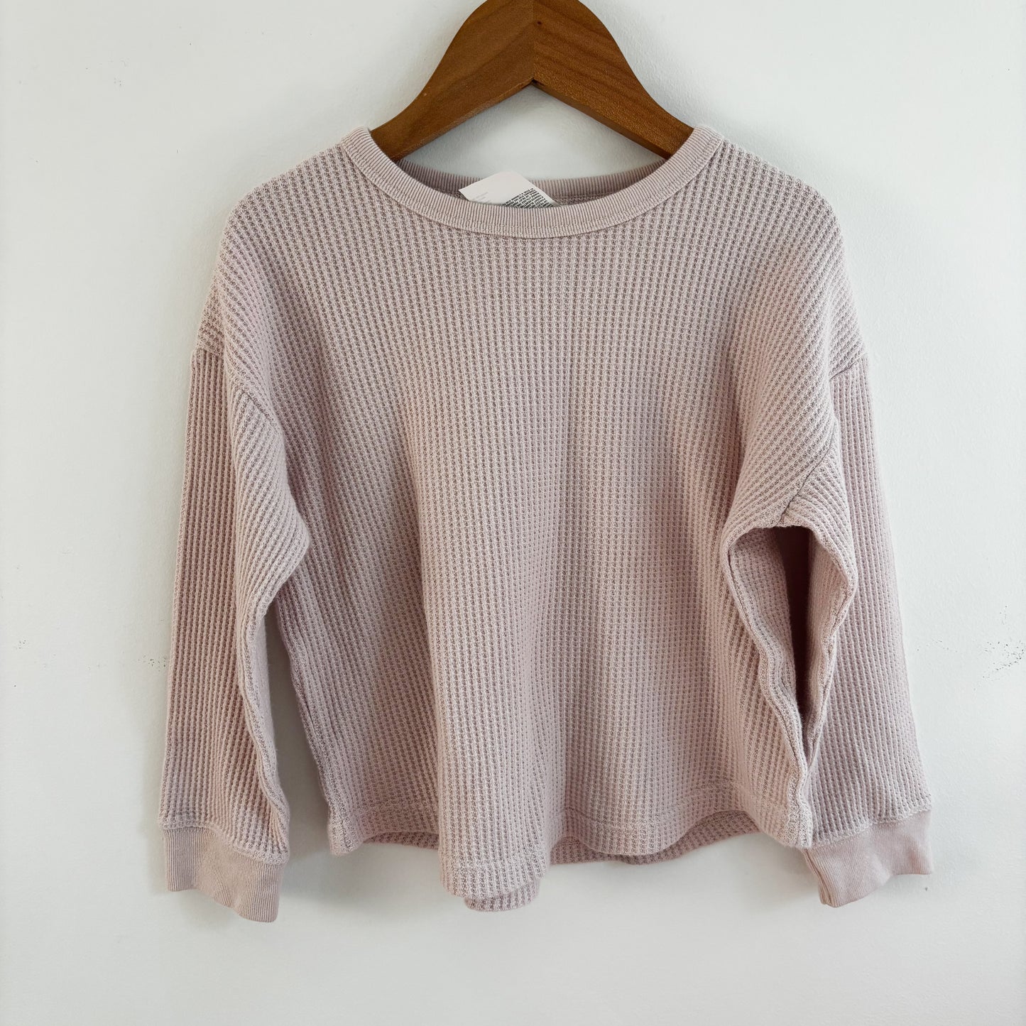 Pale Pink Waffle Long Sleeve Shirt (3T)