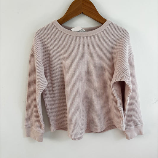 Pale Pink Waffle Long Sleeve Shirt (3T)