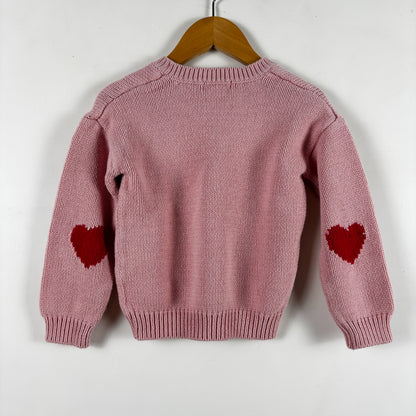 Pink Knit Heart Sweater (3T)