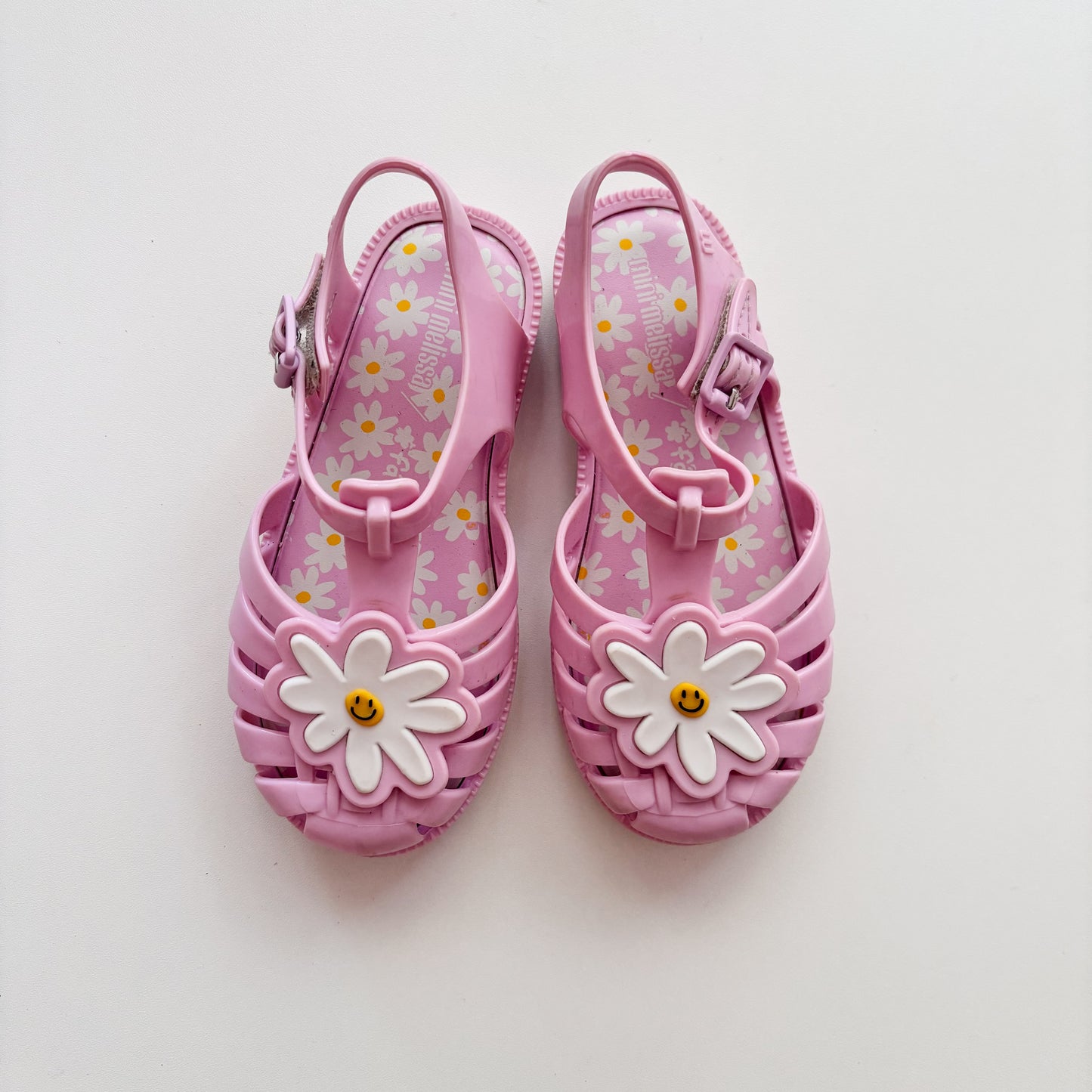 Pink Rubber Daisy Sandals (10C)