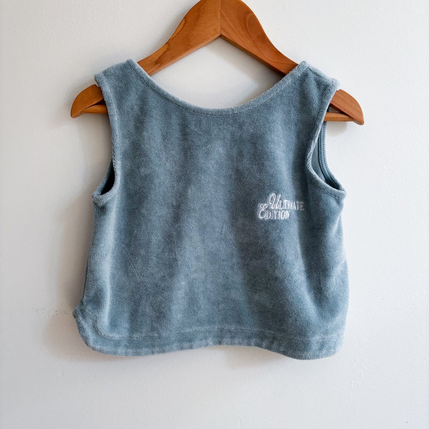 Blue Cropped Terry Tank (6Y)