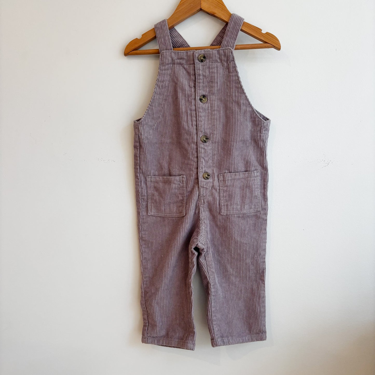 Purple Corduroy Overalls (9-12M)