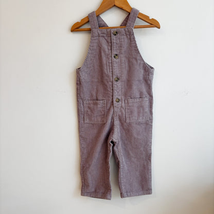 Purple Corduroy Overalls (9-12M)
