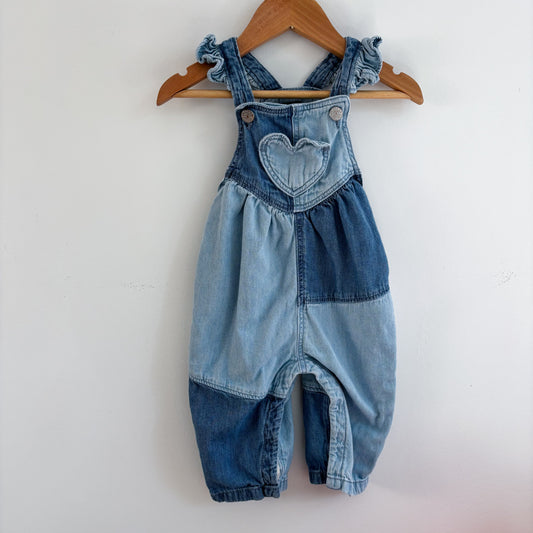 Patchwork Heart Overalls (3-6M)