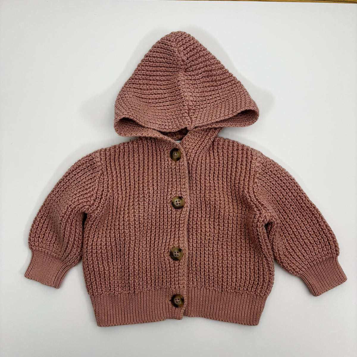 Dusty Pink Hooded Sweater (6-12M)