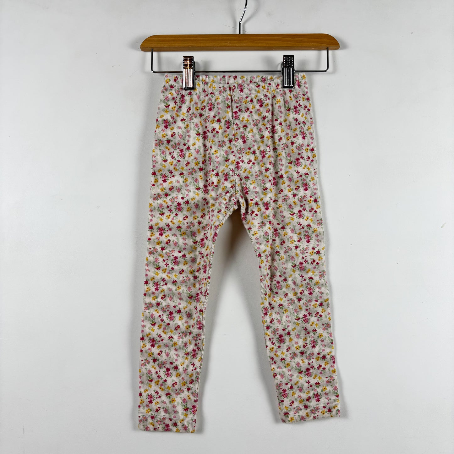 Floral Ribbed Leggings (3T)