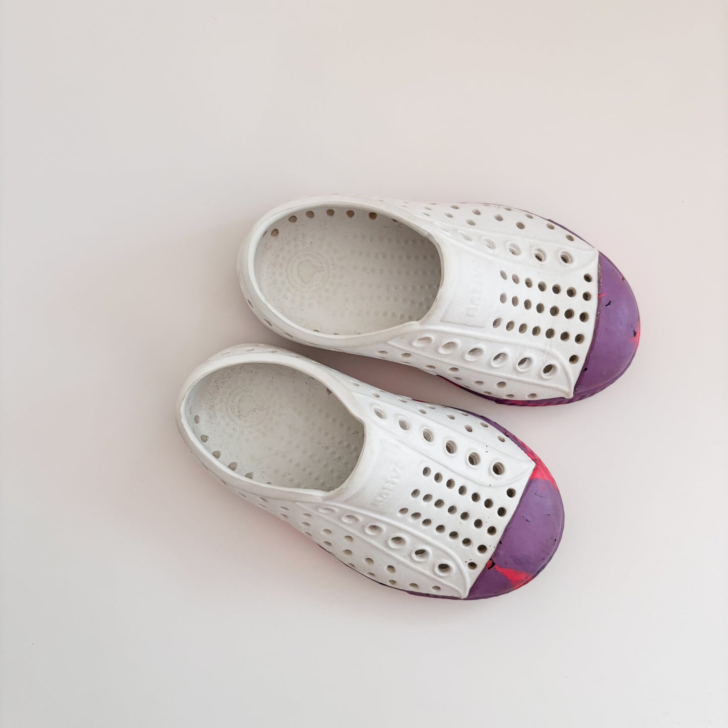 White and Purple Slip On Shoes (C6)