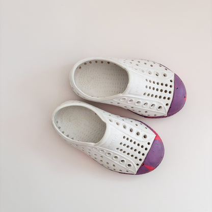 White and Purple Slip On Shoes (C6)