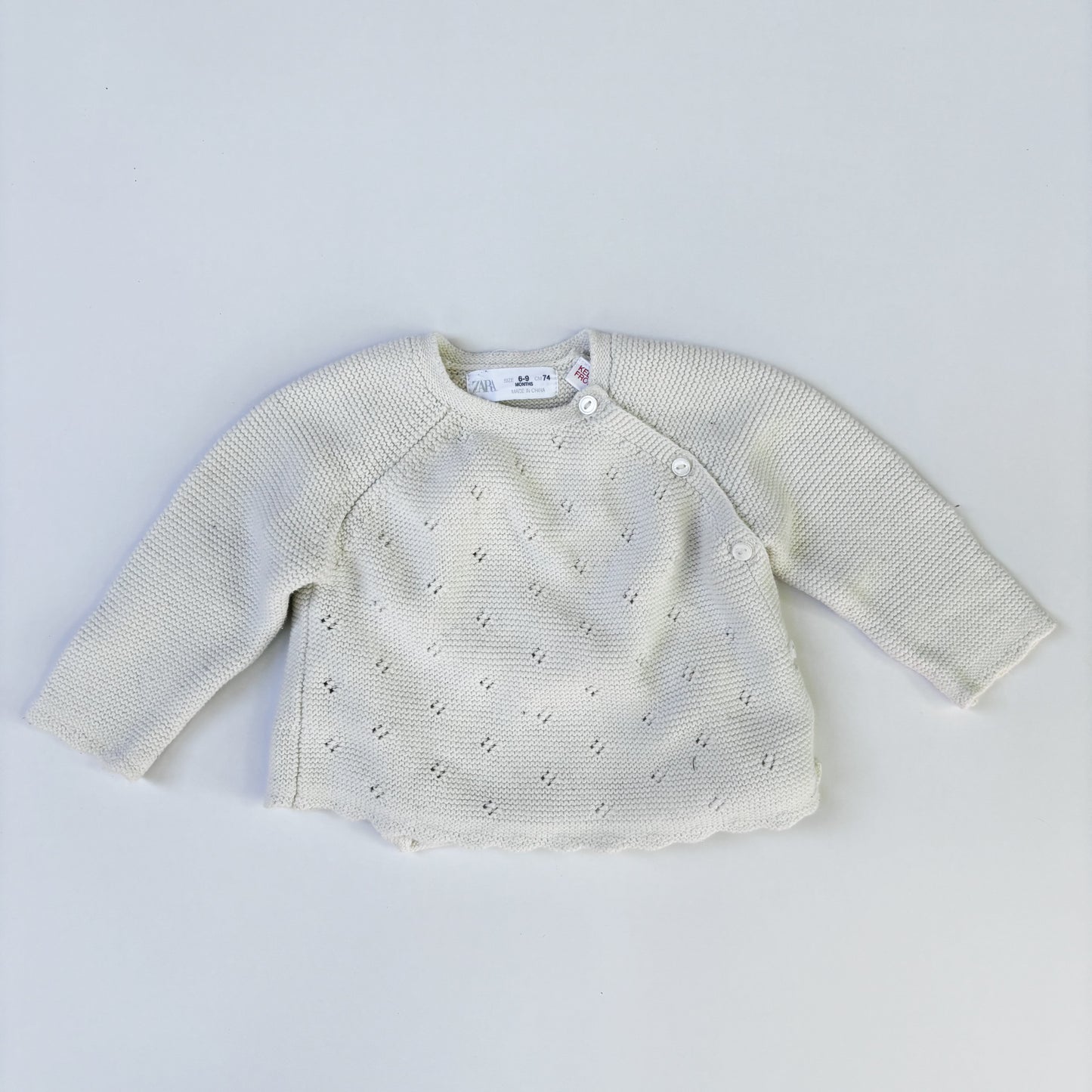 White Knit Sweater  (6-9M)
