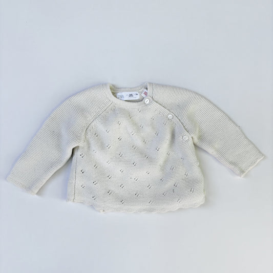 White Knit Sweater  (6-9M)