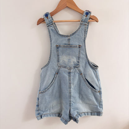 Denim Shortalls with Woven Straps (7Y)