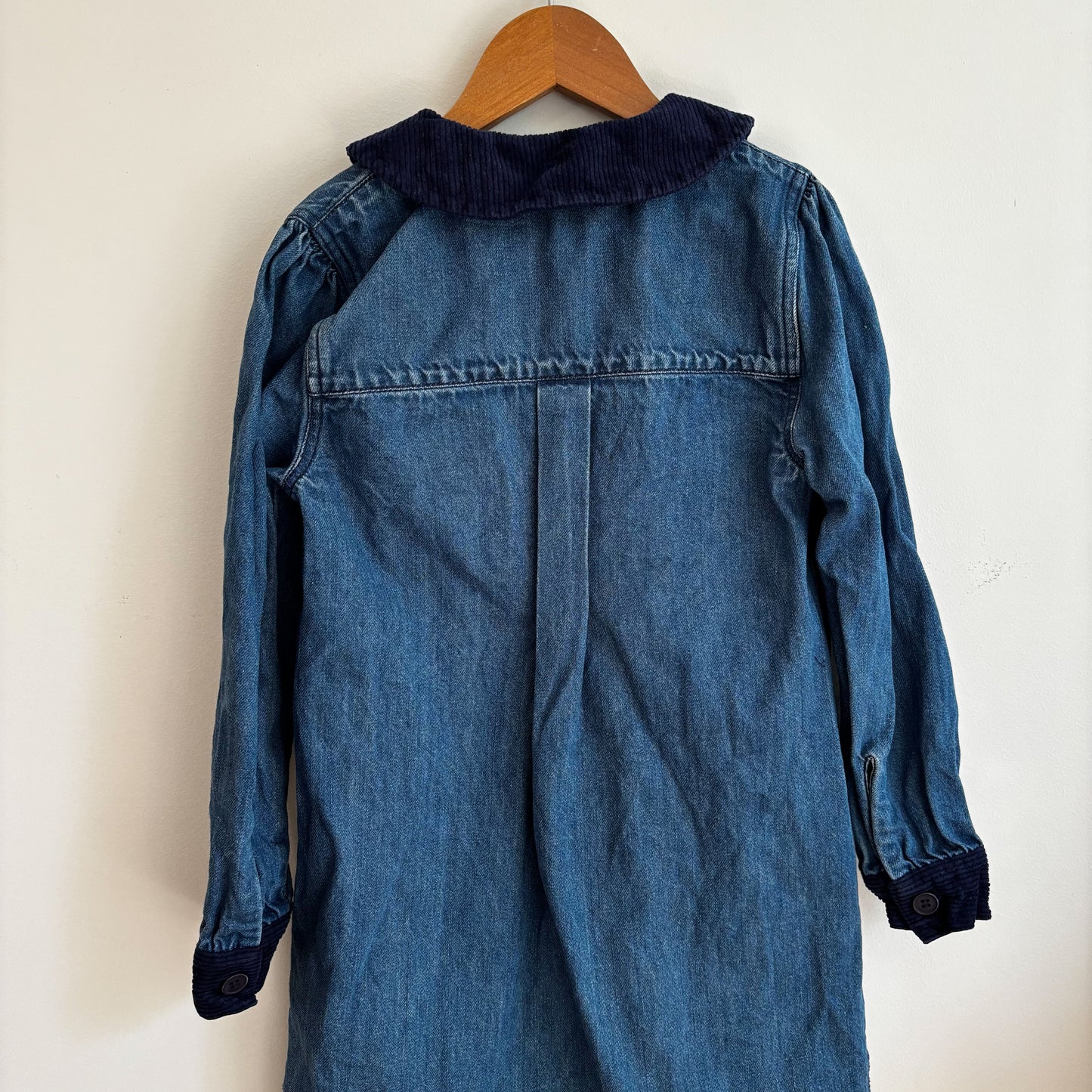 Denim Dress with Corduroy Heart Pockets (8Y)