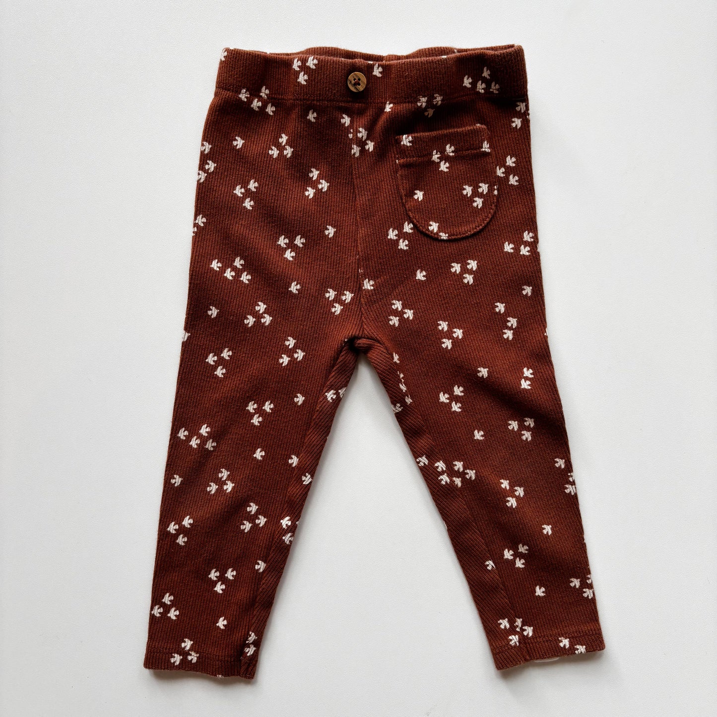 Bird Print Ribbed Leggings (9-12M)