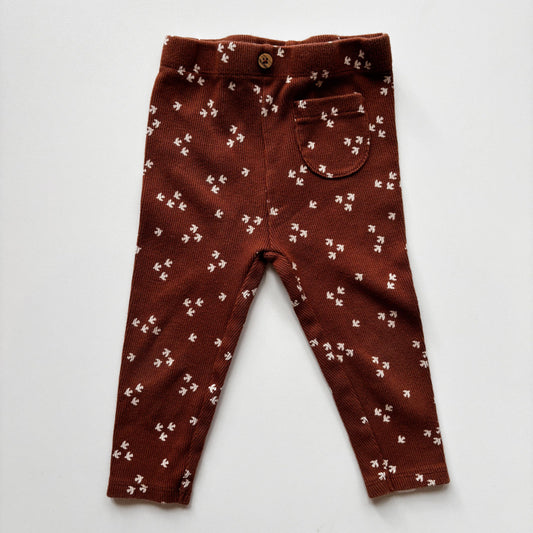 Bird Print Ribbed Leggings (9-12M)