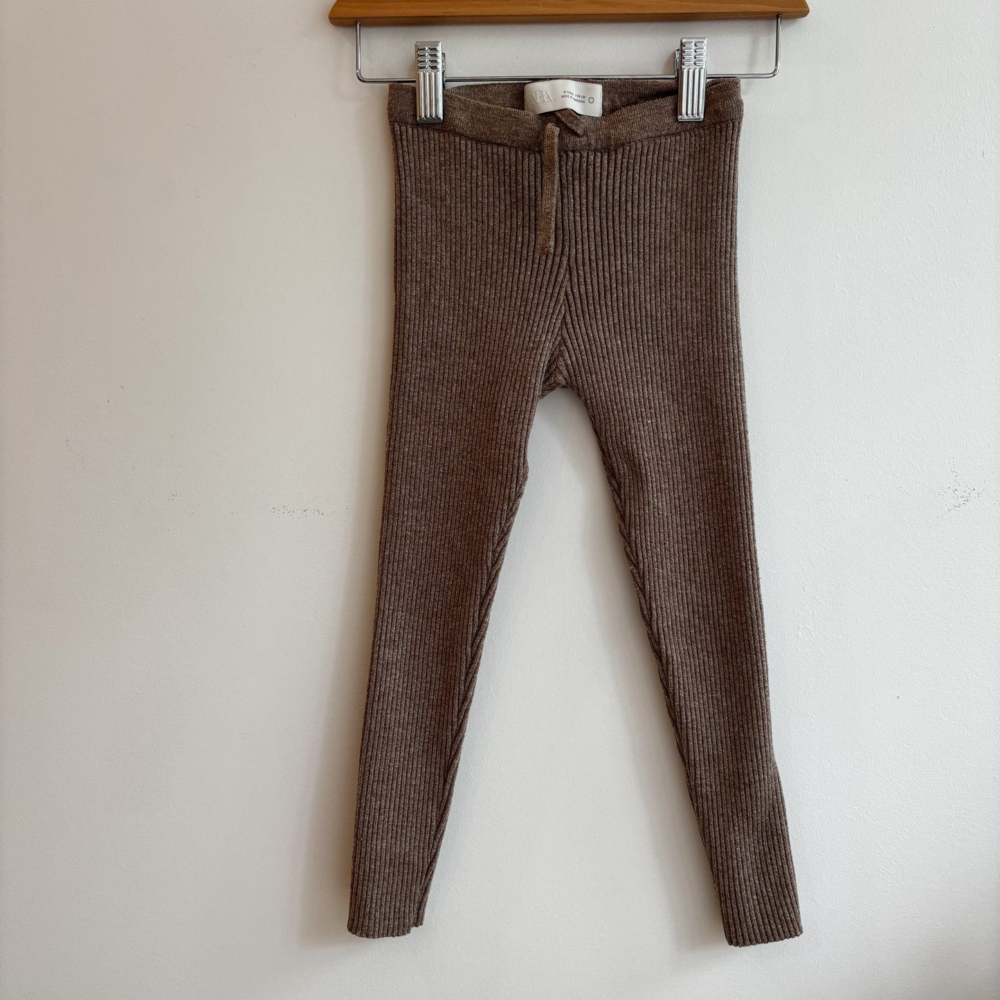 Brown Ribbed Leggings (5Y)