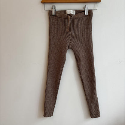 Brown Ribbed Leggings (5Y)