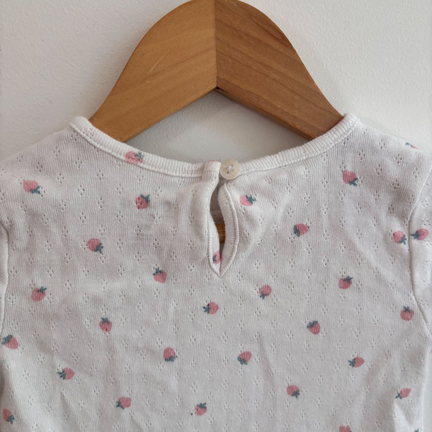 Strawberry Pointelle Bodysuit (12-18M)