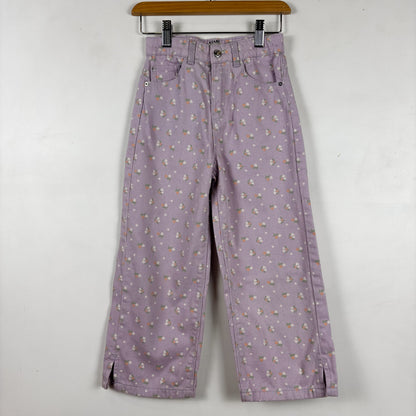 Purple Floral Denim Pants (6Y)