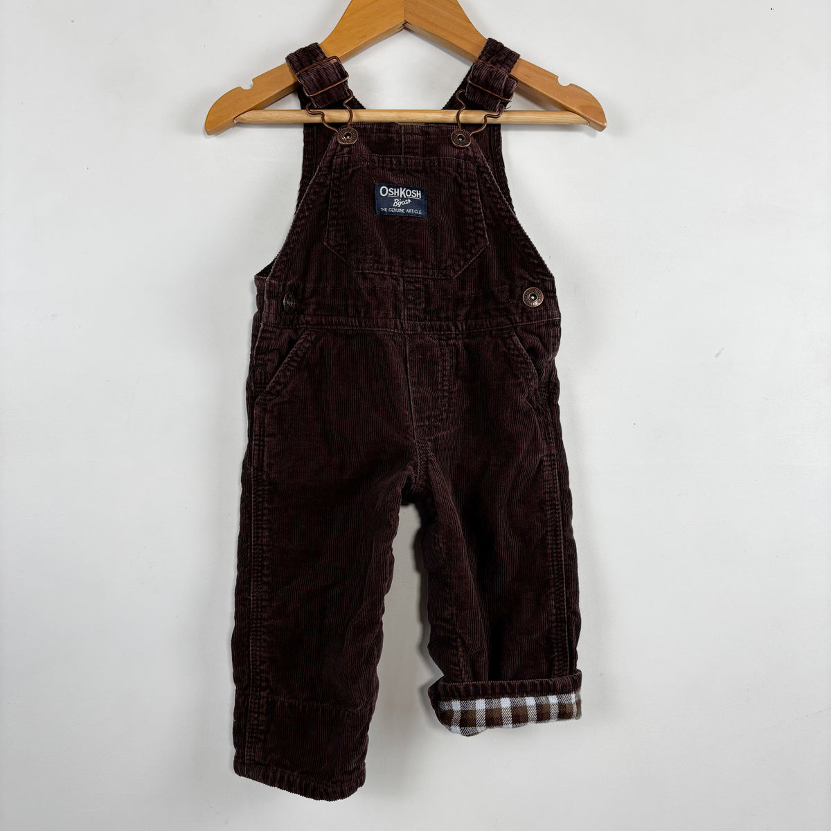 Chocolate Brown Corduroy Overalls (3-6M)