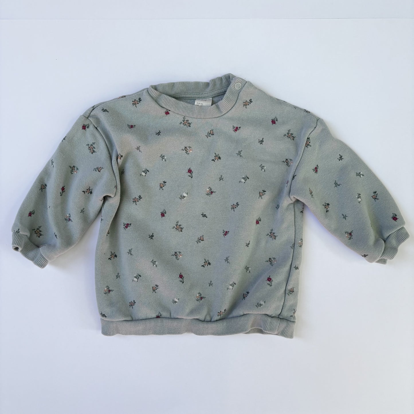 Pale Green Floral Sweatshirt (12-18M)