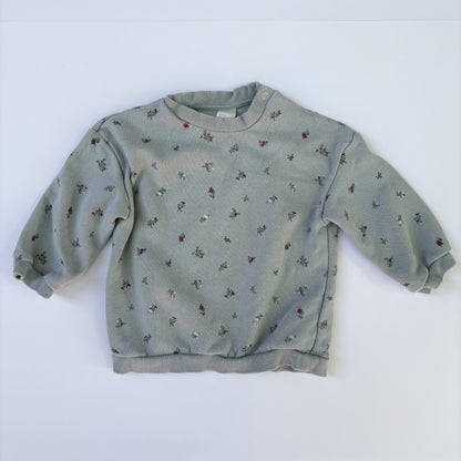 Pale Green Floral Sweatshirt (12-18M)