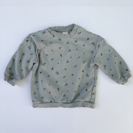 Pale Green Floral Sweatshirt (12-18M)
