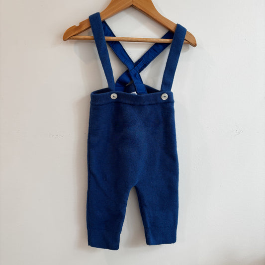 Wool Blend Knit Blue Overalls (12M)