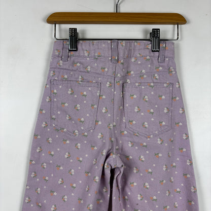 Purple Floral Denim Pants (6Y)