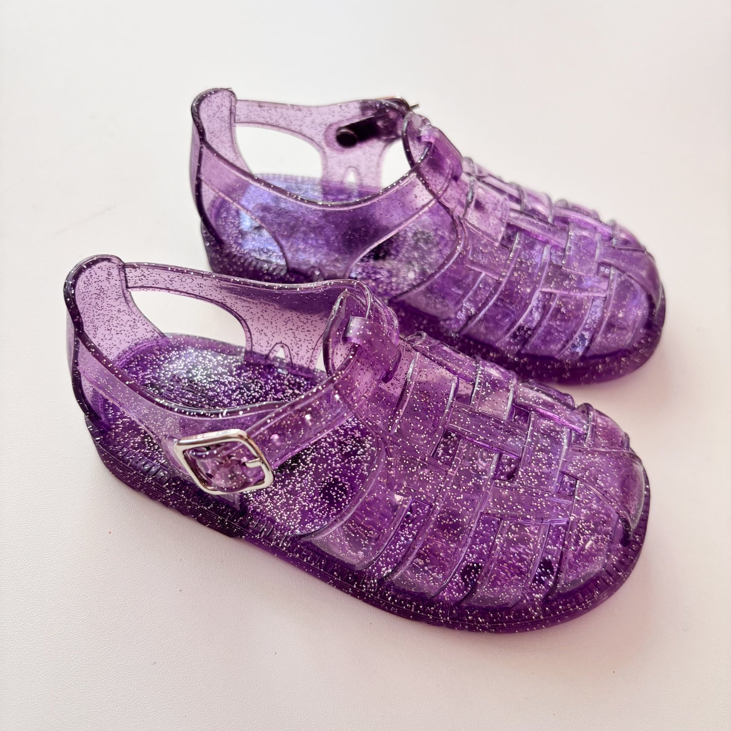 Purple Sparkly Jelly Sandals (7C)