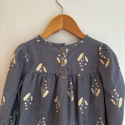 Blue Floral Corduroy Dress (3-4Y)