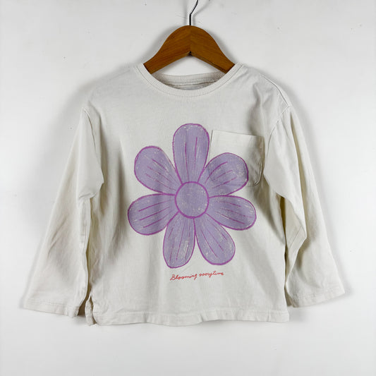 Purple Flower Long Sleeve Shirt (4Y)