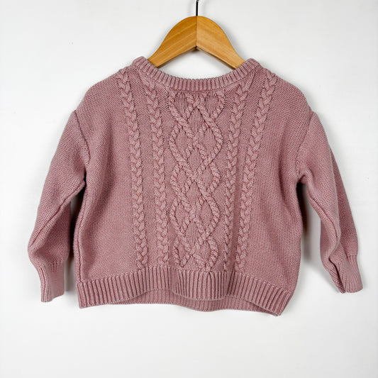 Pink Cable Knit Sweater (3Y)