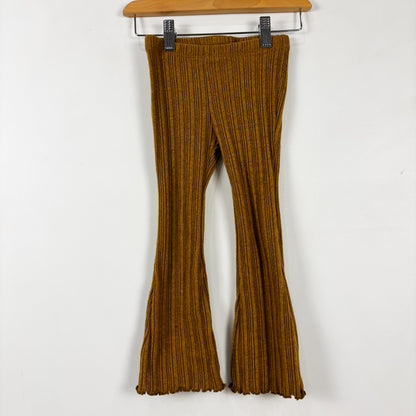 Brown Ribbed Flared Leggings (4T)