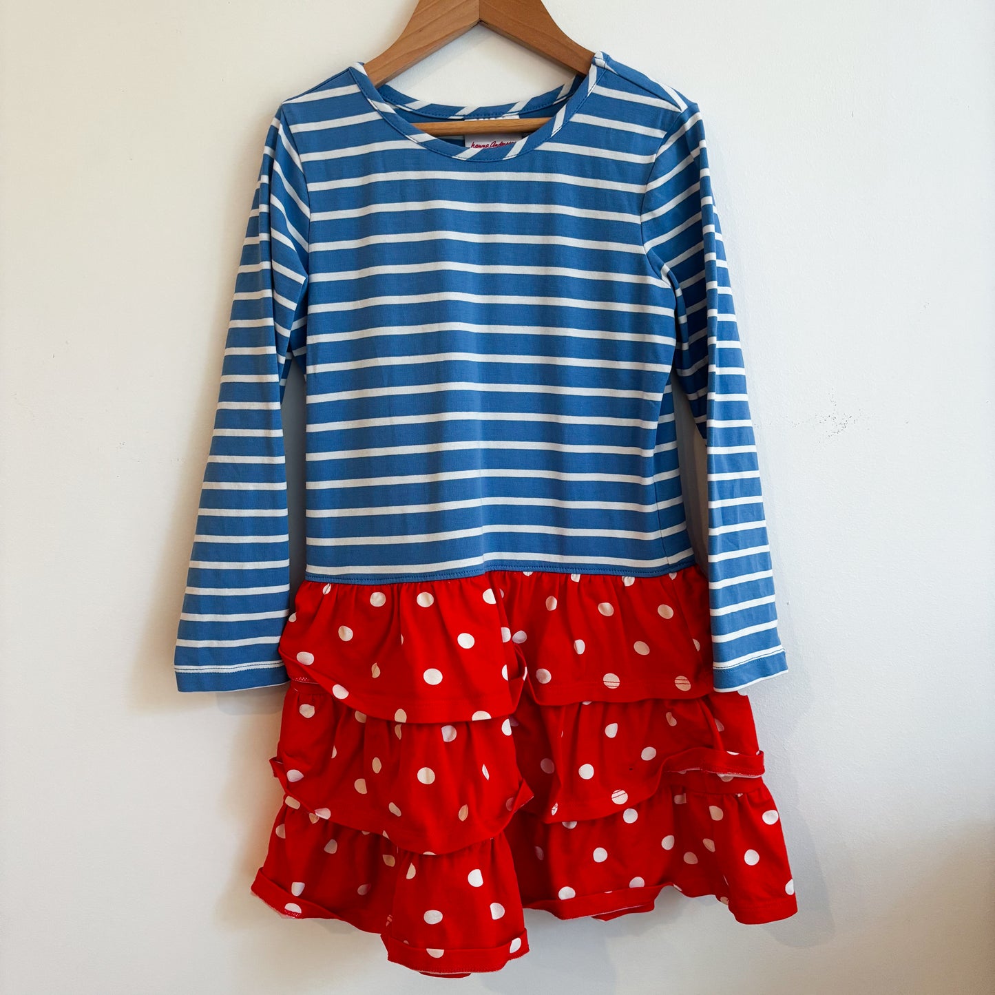 Blue & Red Long Sleeve Dress (6-7Y)