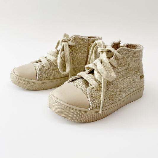 Beige Woven High Tops