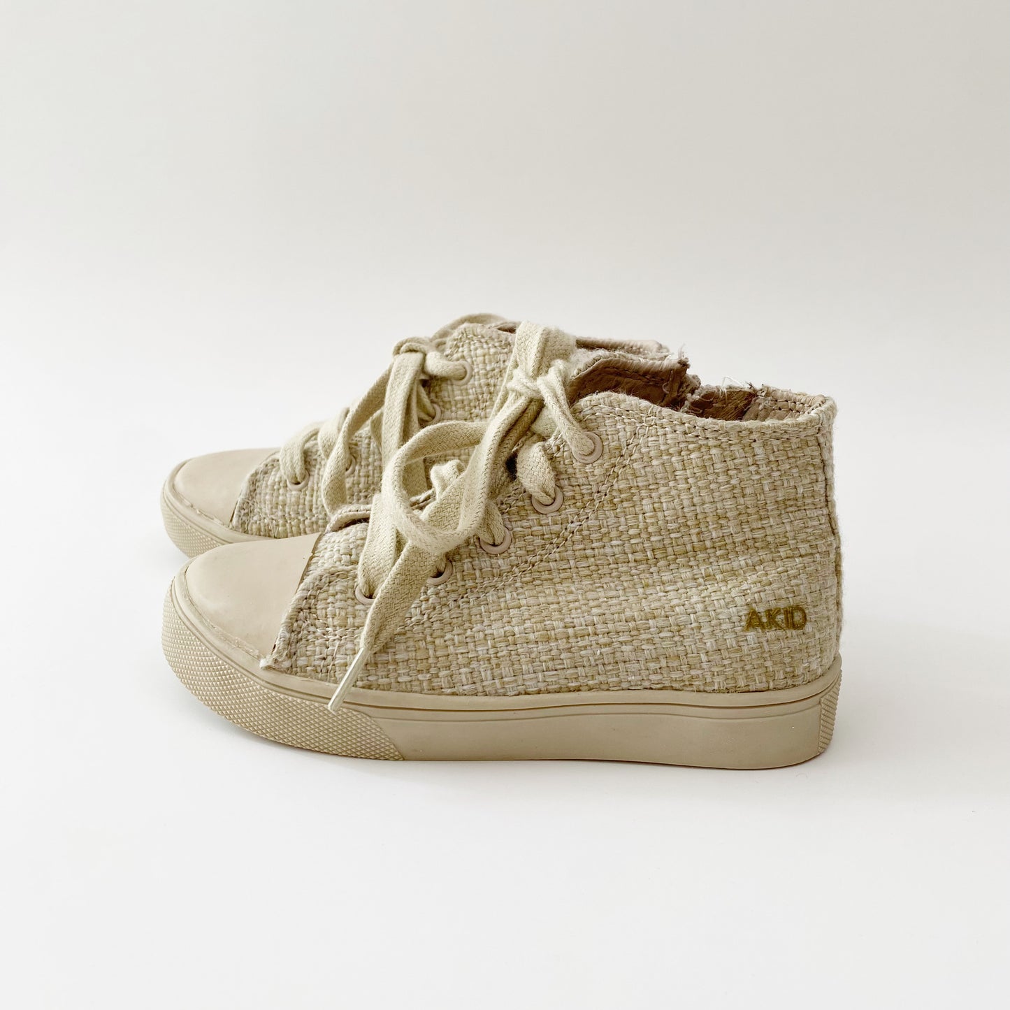 Beige Woven High Tops