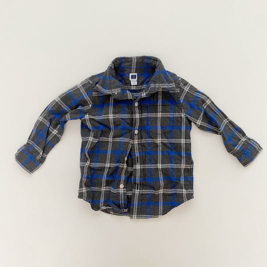 Grey + Blue Flannel Shirt